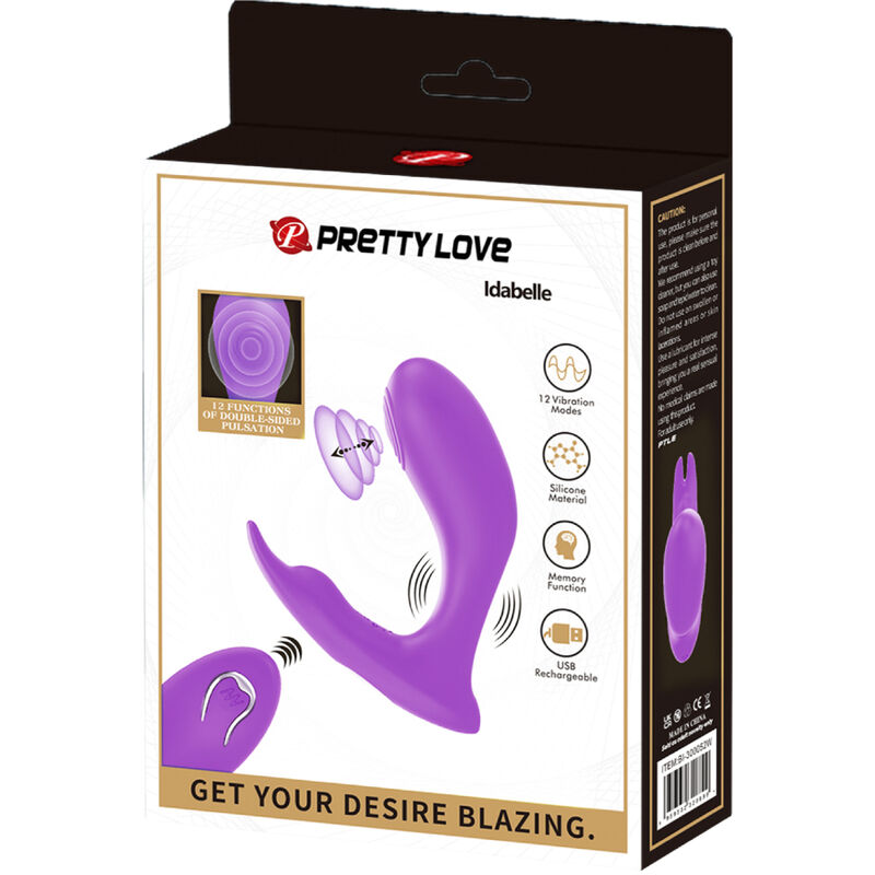 PRETTY LOVE - IDABELLE VIBRATION & PULSATION REMOTE CONTROL VIOLET - NOCTURNA DESIRES