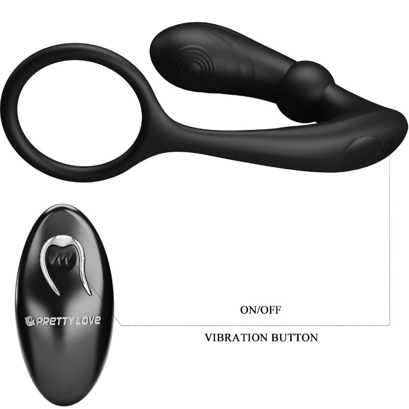 PRETTY LOVE - WARREN BLACK ANAL RING & VIBRATOR - NOCTURNA DESIRES