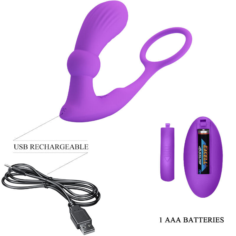 PRETTY LOVE - WARREN VIOLET ANAL RING & VIBRATOR - NOCTURNA DESIRES