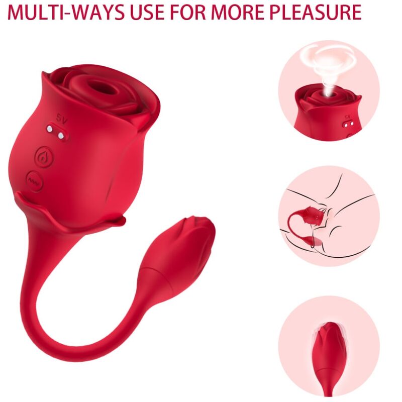 ARMONY - PINK CLITORIS SUCKER & VIBRATOR 10 MODES RED - NOCTURNA DESIRES