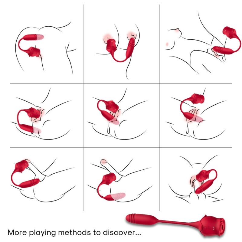 ARMONY - ROSEKNIGTH CLITORIS SUCKER & VIBRATOR RED - NOCTURNA DESIRES
