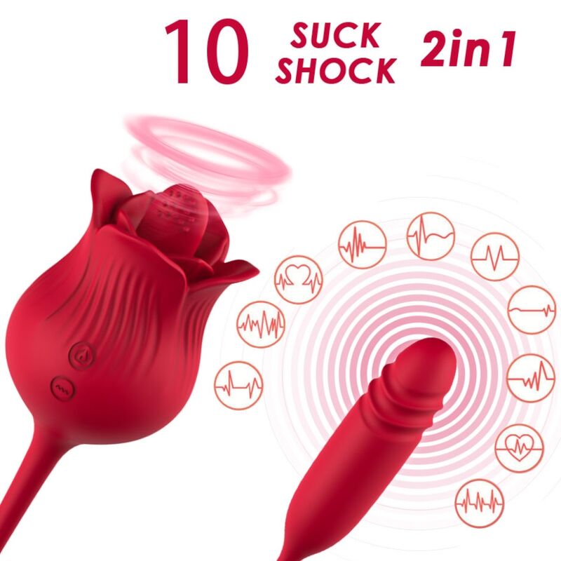 ARMONY - ROSELIP LICKING VIBRATING CLIT & VIBRATOR RED - NOCTURNA DESIRES