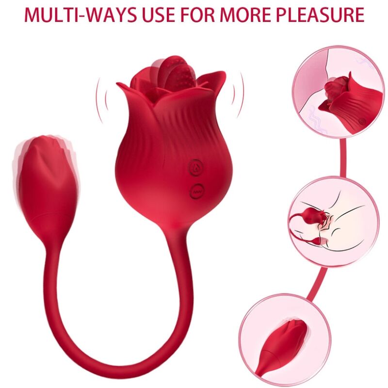ARMONY - PINK CLITORIS STIMULATOR VIBRATOR WITH TAIL 10 MODES RED - NOCTURNA DESIRES