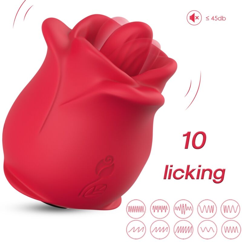 ARMONY - ROSE 10 MODES LICKING CLIT VIBRATOR RED - NOCTURNA DESIRES
