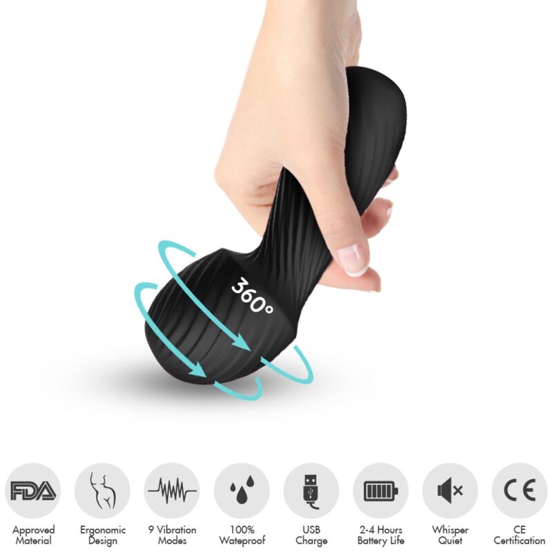 ARMONY - DAZZLE MASSAGER & VIBRATOR SMALL BLACK - NOCTURNA DESIRES