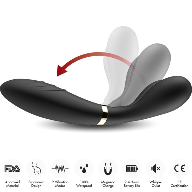 ARMONY - Y-WAND MASSAGER & VIBRATOR DOUBLE HEAD BLACK - NOCTURNA DESIRES