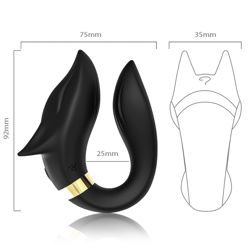 ARMONY - FOX VIBRATOR FOR COUPLES REMOTE CONTROL BLACK - NOCTURNA DESIRES