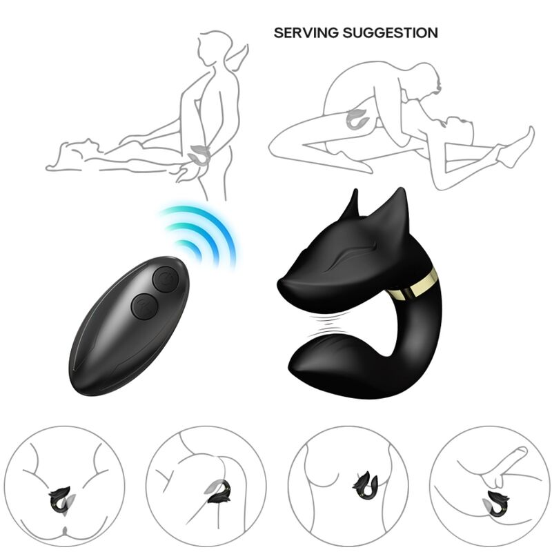 ARMONY - FOX VIBRATOR FOR COUPLES REMOTE CONTROL BLACK - NOCTURNA DESIRES