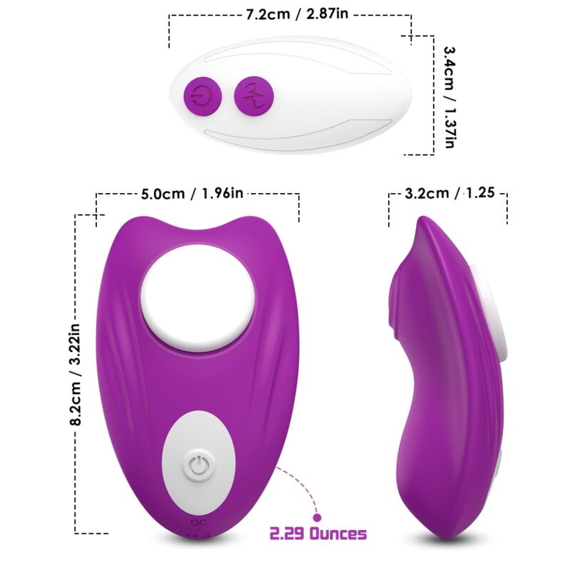 ARMONY - BUTTERFLY WEARABLE PANTIES VIBRATOR REMOTE CONTROL PURPLE - NOCTURNA DESIRES