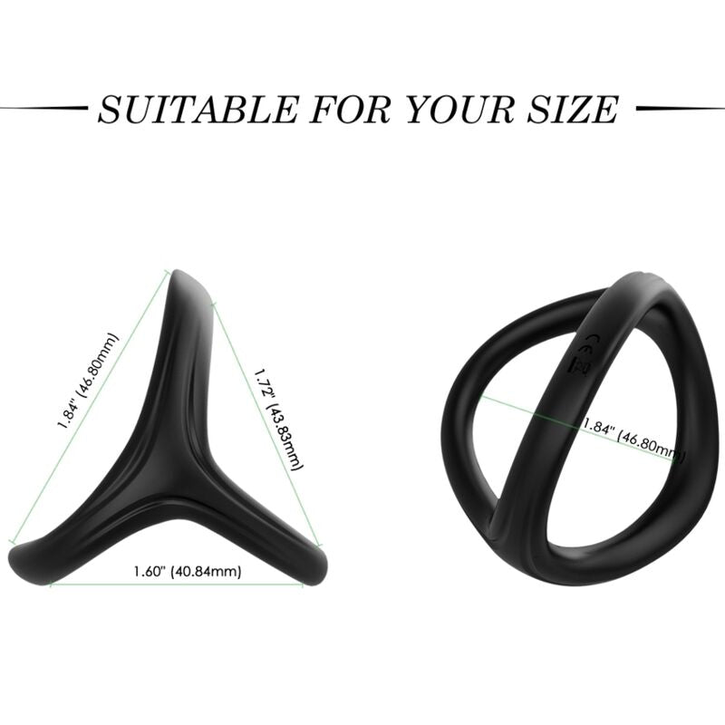 ARMONY - TRESOR DOUBLE SILICONE RING BLACK - NOCTURNA DESIRES
