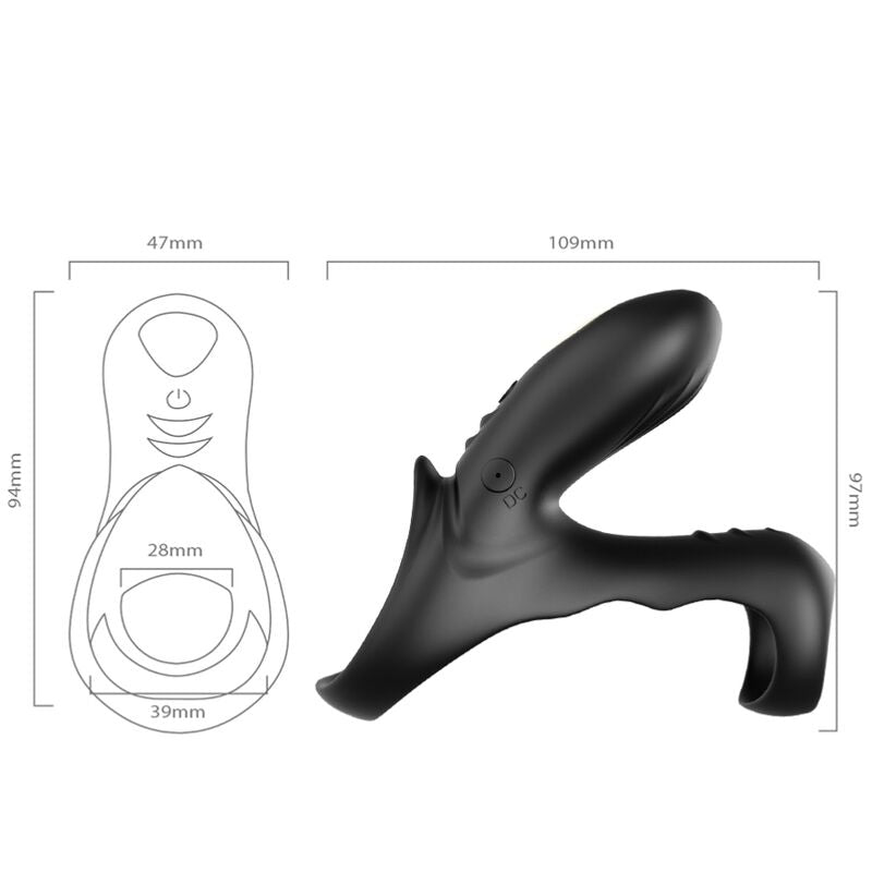 ARMONY - RANGER DOUBLE VIBRATOR RING FOR COUPLES BLACK - NOCTURNA DESIRES