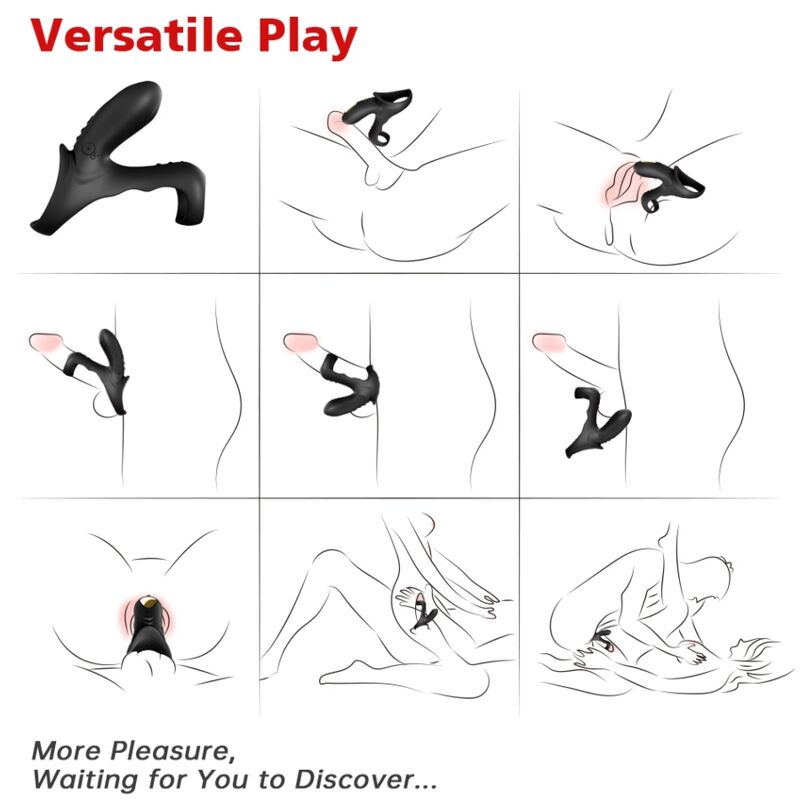 ARMONY - RANGER DOUBLE VIBRATOR RING FOR COUPLES BLACK - NOCTURNA DESIRES