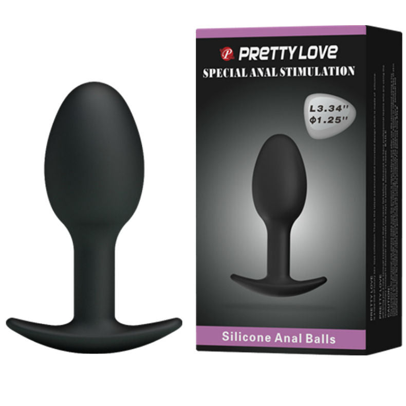 PRETTY LOVE - SILICONE ANAL PLUG 6.5 CM BLACK - NOCTURNA DESIRES