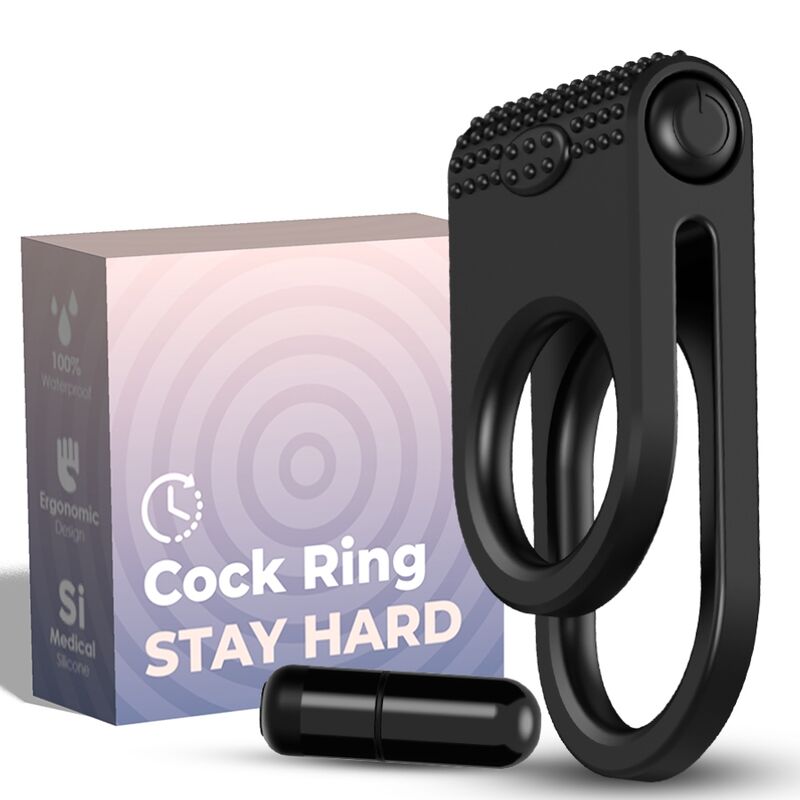 ARMONY - TWINS DOUBLE VIBRATOR RING FOR COUPLES BLACK - NOCTURNA DESIRES