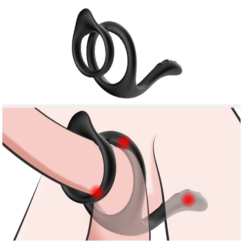 ARMONY - TAIL DOUBLE ANAL RING BLACK - NOCTURNA DESIRES