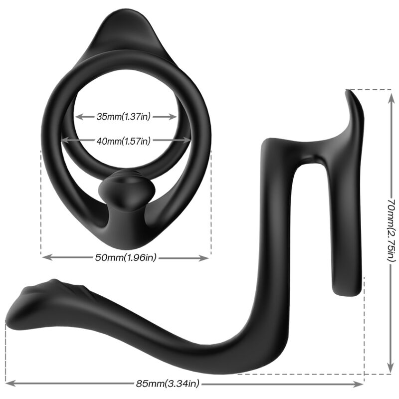 ARMONY - TAIL DOUBLE ANAL RING BLACK - NOCTURNA DESIRES