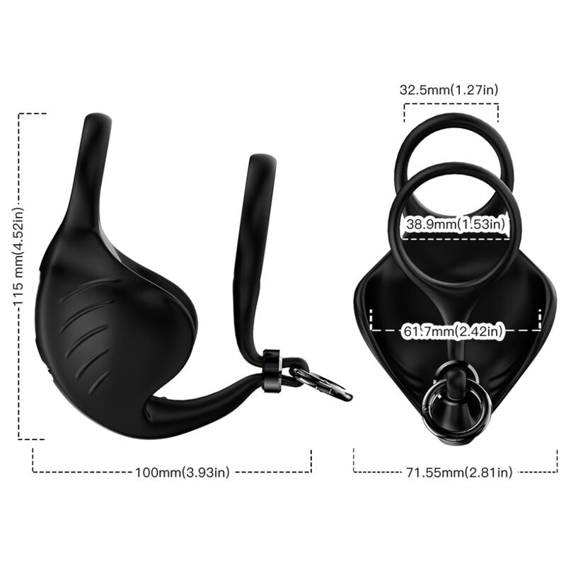 ARMONY - MANTA SCROTUM VIBRATOR RING REMOTE CONTROL BLACK - NOCTURNA DESIRES