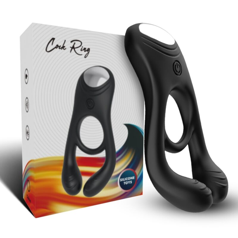 ARMONY - VEYRON DOUBLE VIBRATOR RING TOY FOR COUPLES REMOTE CONTROL BLACK - NOCTURNA DESIRES