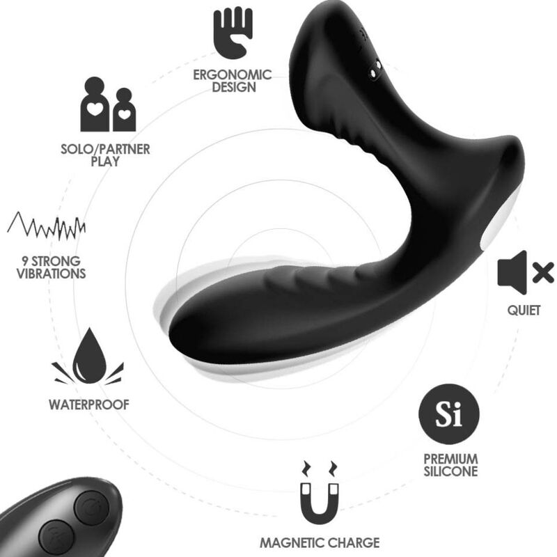 ARMONY - STORM VIBRATOR ANAL PROSTATE & PLUG REMOTE CONTROL BLACK - NOCTURNA DESIRES