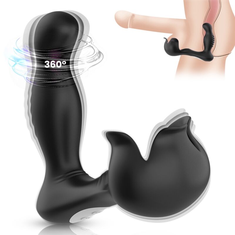 ARMONY - SURROUND VIBRATOR ANAL & STIMULATOR TESTICULOS REMOTE CONTROL BLACK - NOCTURNA DESIRES