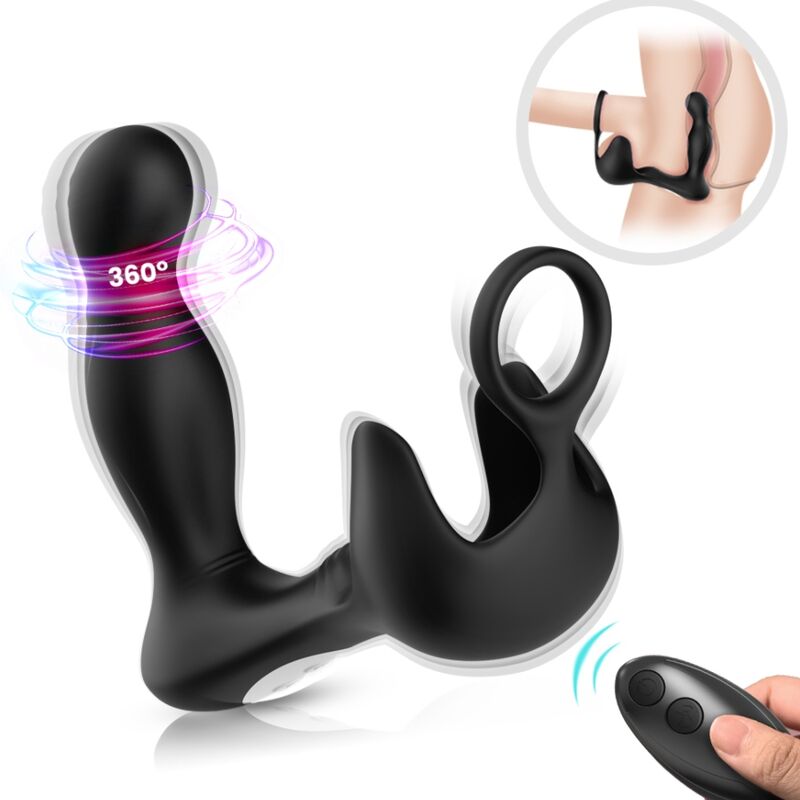 ARMONY - SURROUND VIBRATOR ANAL & STIMULATOR TESTICULOS & RING REMOTE CONTROL BLACK - NOCTURNA DESIRES