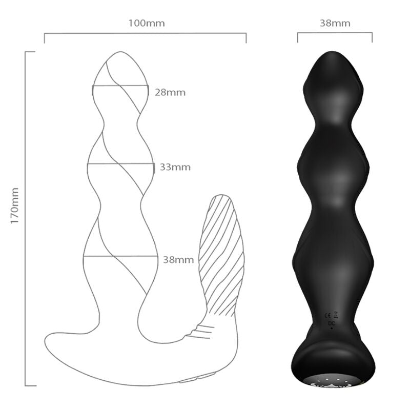 ARMONY - MANFUN VIBRATOR & STIMULATOR ANAL PLUG REMOTE CONTROL BLACK - NOCTURNA DESIRES