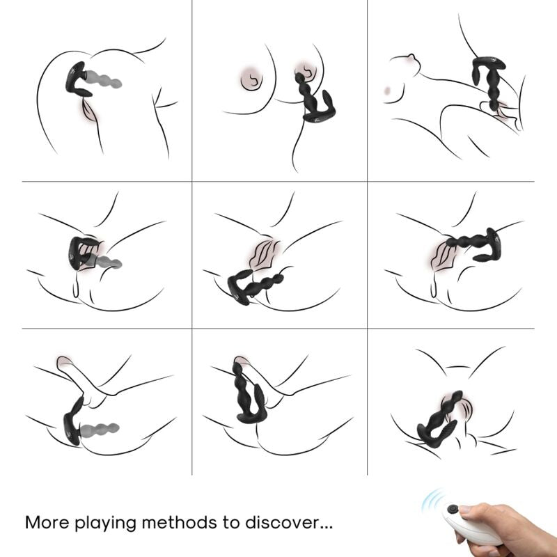 ARMONY - MANFUN VIBRATOR & STIMULATOR ANAL PLUG REMOTE CONTROL BLACK - NOCTURNA DESIRES