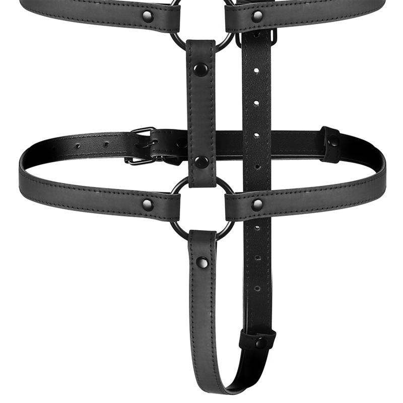 FETISH SUBMISSIVE BONDAGE - ADJUSTABLE HARNESS TORSO AND ARMS - NOCTURNA DESIRES