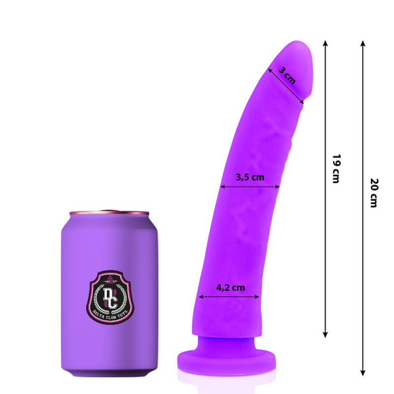DELTA CLUB - TOYS LILAC DILDO MEDICAL SILICONE 20 CM -O- 4 CM - NOCTURNA DESIRES