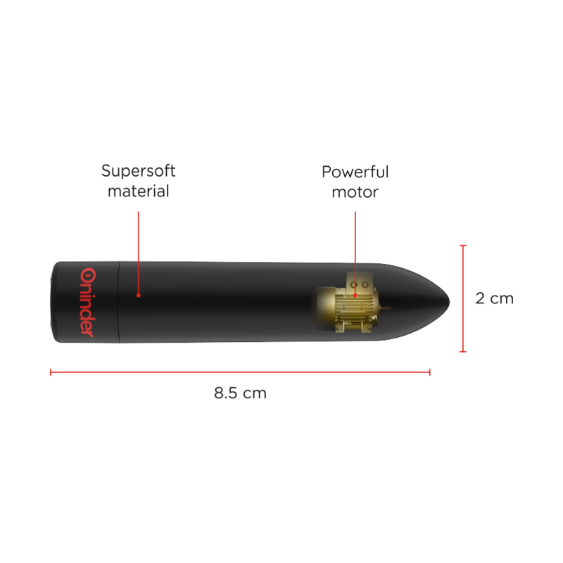 ONINDER - BERLIN BULLET VIBRATOR BLACK 9 MODES 8.5 X 2 CM - FREE APP - NOCTURNA DESIRES