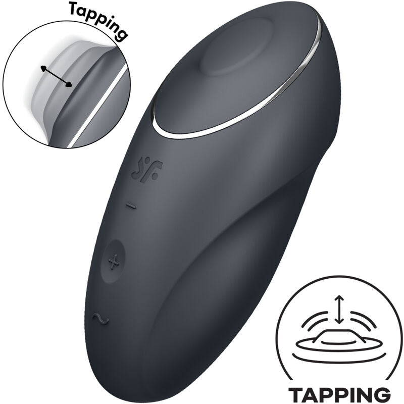 SATISFYER - TAP & CLIMAX 1 LAY-ON VIBRATOR BLACK - NOCTURNA DESIRES