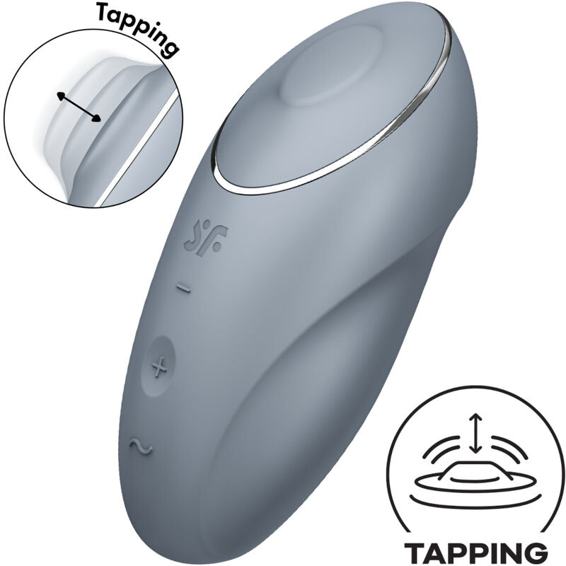 SATISFYER - TAP & CLIMAX 1 LAY-ON VIBRATOR GREY - NOCTURNA DESIRES