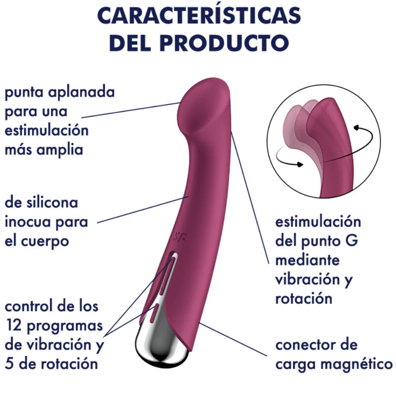 SATISFYER - SPINNING G-SPORT 1 ROTATOR VIBRATOR RED - NOCTURNA DESIRES