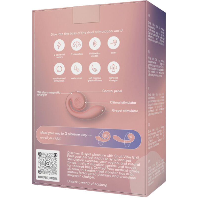 SNAIL VIBE - GIZI DUAL STIMULATOR PINK - NOCTURNA DESIRES