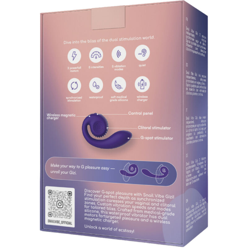 SNAIL VIBE - GIZI DUAL STIMULATOR PURPLE - NOCTURNA DESIRES