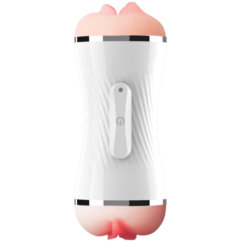 ARMONY - DOUBLE VAGINA & MOUTH VIBRATOR MASTURBATOR WHITE - NOCTURNA DESIRES