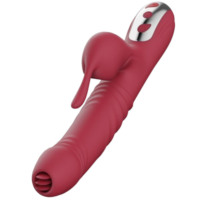 ARMONY - SUCK VIBRATOR & SUCKER WITH STIMULATING TONGUE BURGUNDY - NOCTURNA DESIRES
