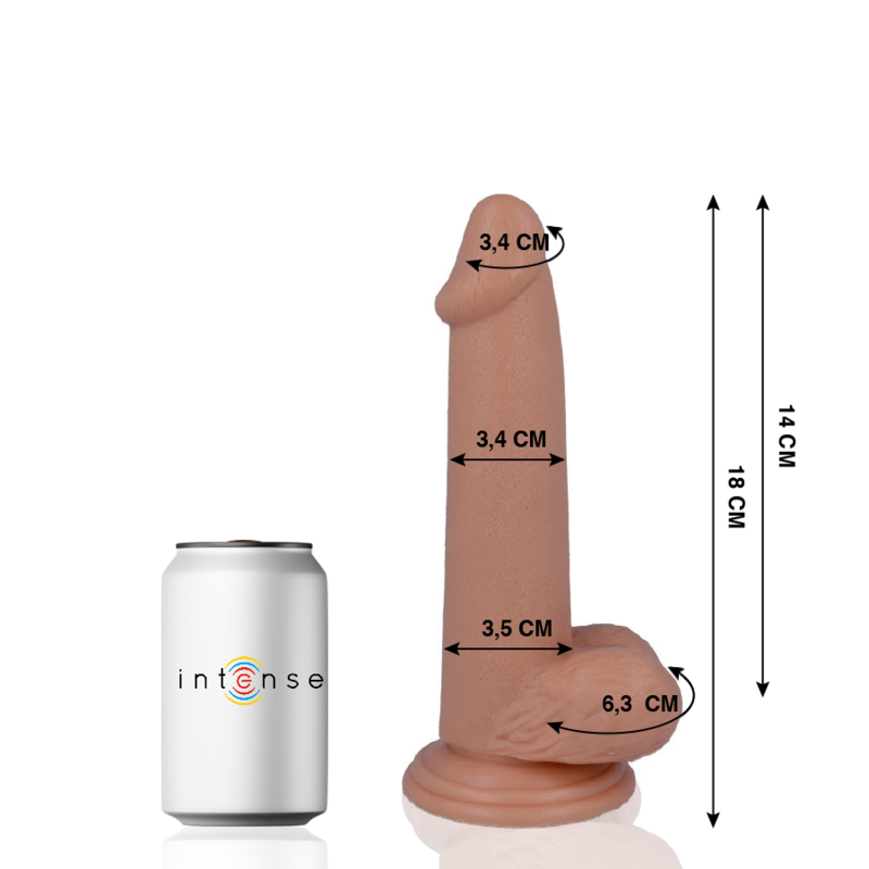 MR INTENSE - 10 REALISTIC COCK 18 CM -O- 3.4 CM MR. INTENSE NOCTURNA DESIRES