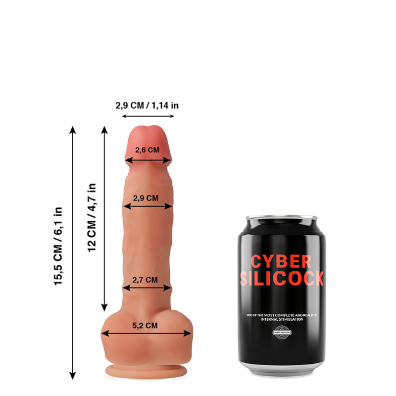 CYBER SILICOCK - ANSEL ULTRA REALISTIC SOFT LIQUID SILICONE 15.5 CM -O- 2.9 CM - NOCTURNA DESIRES
