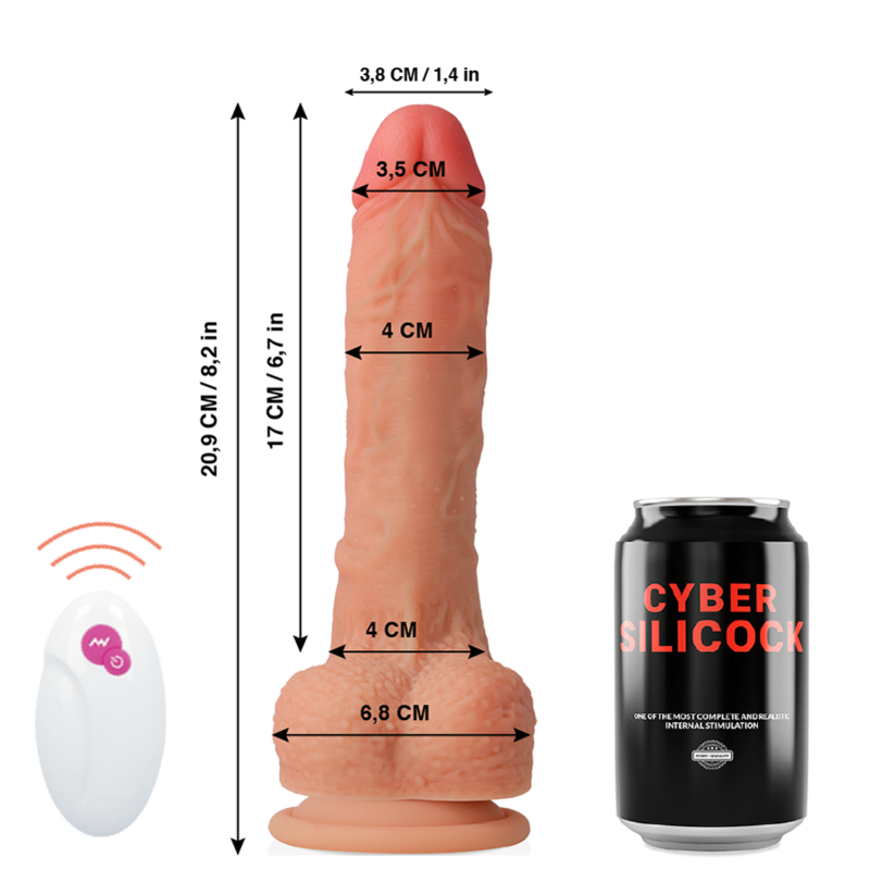 CYBER SILICOCK - REMOTE CONTROL REALISTIC MASTER HUCK 20.9 CM -O- 4 CM - NOCTURNA DESIRES