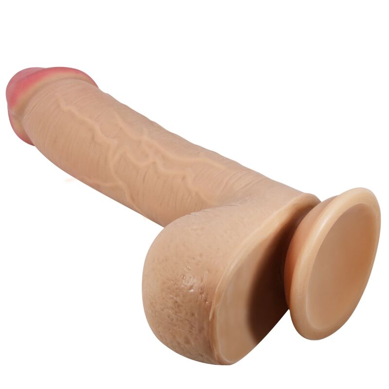 PRETTY LOVE - SLIDING SKIN SERIES REALISTIC DILDO WITH SLIDING SKIN SUCTION CUP FLESH 23.4 CM - NOCTURNA DESIRES