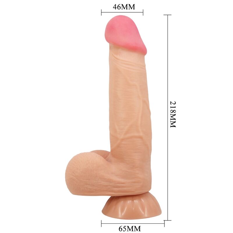 PRETTY LOVE - SLIDING SKIN SERIES REALISTIC DILDO WITH SLIDING SKIN SUCTION CUP REMOTE CONTROL FLESH 21.8 CM - NOCTURNA DESIRES