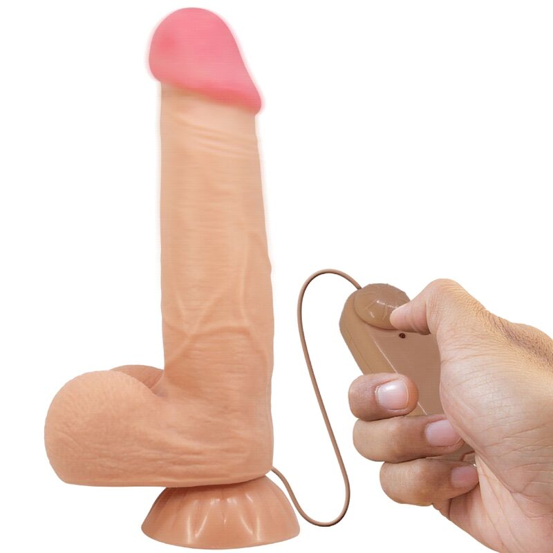 PRETTY LOVE - SLIDING SKIN SERIES REALISTIC DILDO WITH SLIDING SKIN SUCTION CUP REMOTE CONTROL FLESH 21.8 CM - NOCTURNA DESIRES