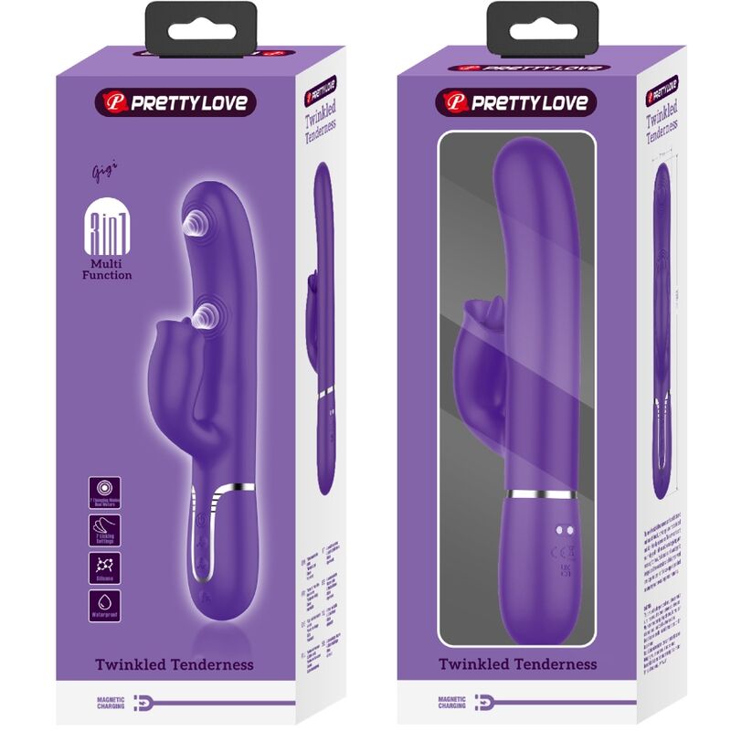 PRETTY LOVE - RABBIT VIBRATOR WITH LICKING PURPLE - NOCTURNA DESIRES