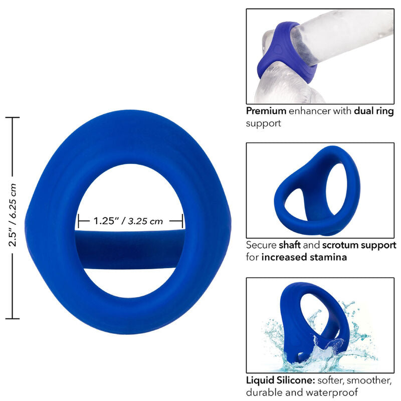 CALEXOTICS - ADMIRAL COCK BALL DUAL RING BLUE - NOCTURNA DESIRES