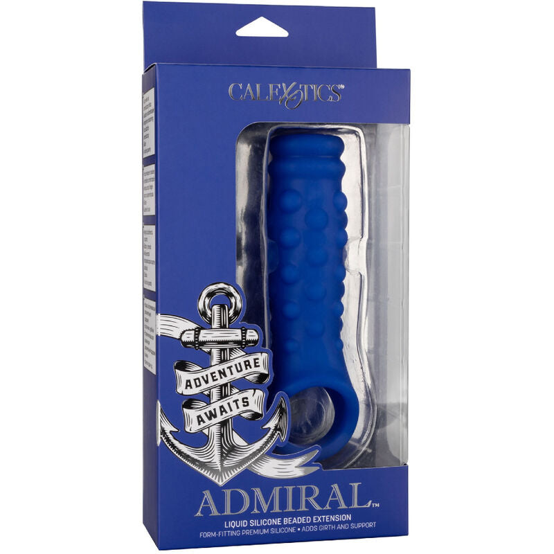 CALEXOTICS - ADMIRAL BEADED PENIS COVER LIQUID SILICONE BLUE - NOCTURNA DESIRES