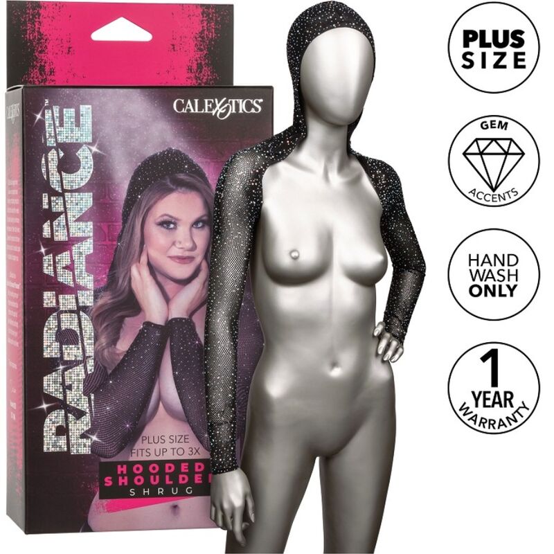 CALEXOTICS - RADIANCE HOODED SHOULDER SHRUG RHINE PLUS SIZE - NOCTURNA DESIRES