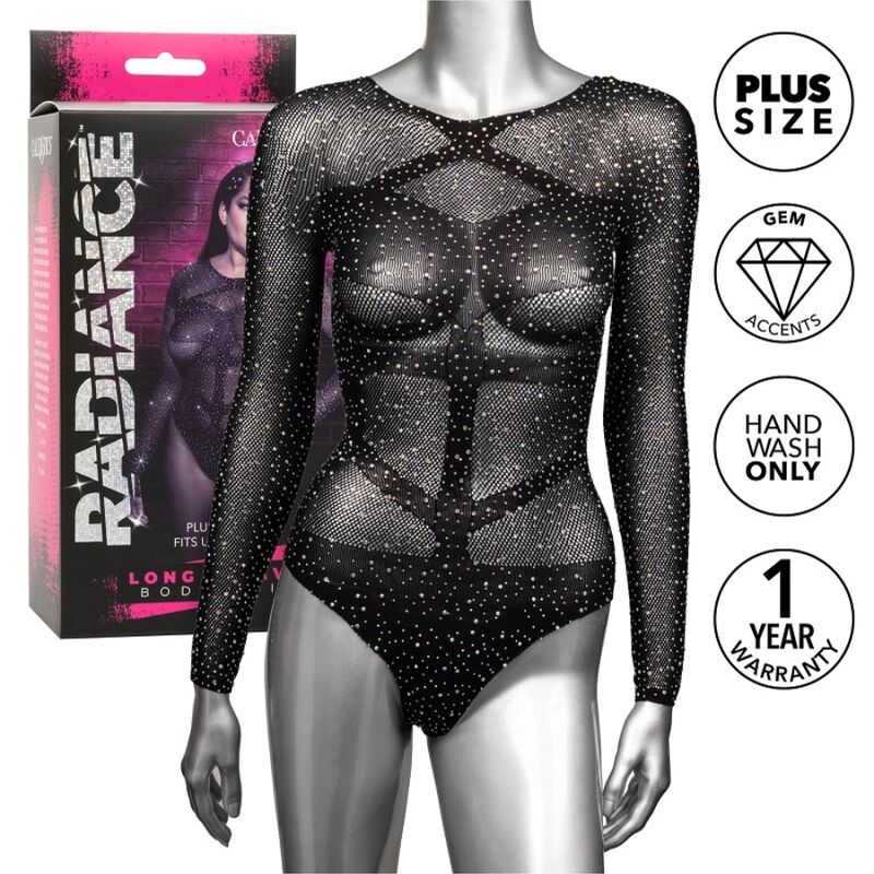 CALEXOTICS - RADIANCE LONG SLEEVE BODYSUIT RHINE PLUS SIZE - NOCTURNA DESIRES