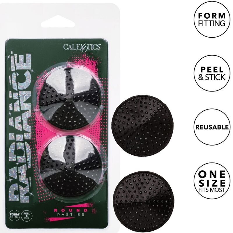 CALEXOTICS - RADIANCE ROUND SHAPE JEWEL NIPPLE COVERS - NOCTURNA DESIRES