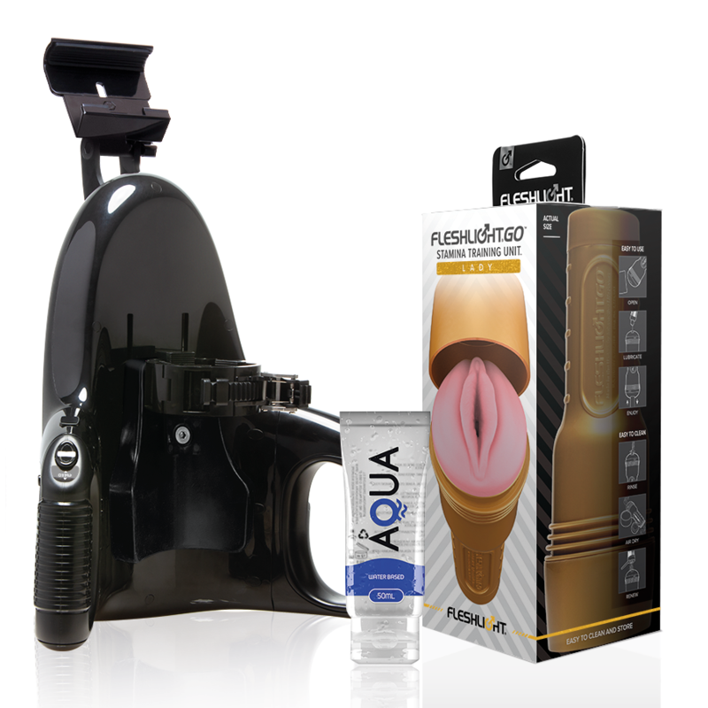 FLESHLIGHT - STAMINA GO TRAINING UNIT LADY + UNIVERSAL LAUNCH + AQUA QUALITY LUBRICANT 50 ML - NOCTURNA DESIRES